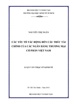 Các yếu tố ảnh hưởng đến cấu trúc tài chính của ngân