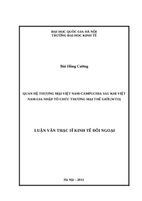 Phát Triển Quan Hệ Thương Mại Việt Nam - Campuchia Sau