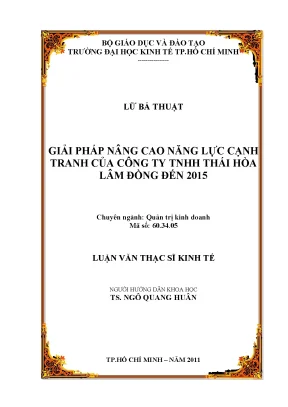 Giải pháp nâng cao năng lực cạnh tranh cho Công ty TNHH