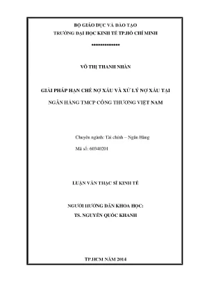 Giải pháp hạn chế và xử lý nợ xấu tại ngân hàng TMCP