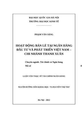 Nâng cao hoạt động bán lẻ tại ngân hàng Đầu tư và Phát