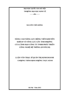 Luận văn: Năng lực động viên và gây ảnh hưởng của lãnh đạo