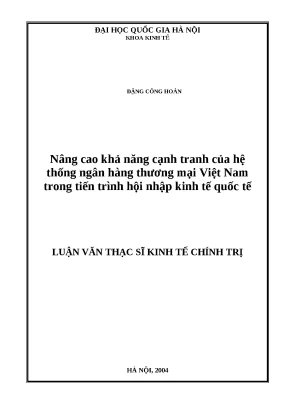 Nâng cao khả năng cạnh tranh của ngân hàng thương mại