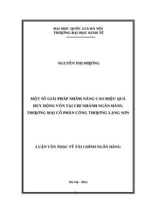 Giải pháp nâng cao hiệu quả huy động vốn tại ngân hàng