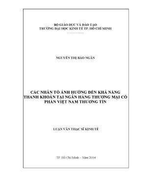 Những Nhân Tố Ảnh Hưởng Đến Khả Năng Thanh Khoản Ngân