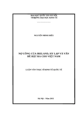 Nợ công của Ireland và Hy Lạp: Bài học cho Việt Nam