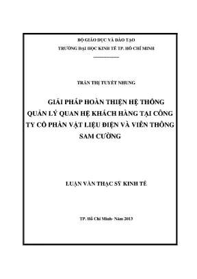 Giải pháp hoàn thiện hệ thống CRM tại Sam Cường