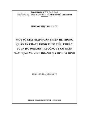 Giải pháp hoàn thiện hệ thống quản lý chất lượng TCVN