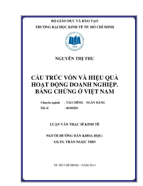 Cấu trúc vốn và hiệu quả hoạt động doanh nghiệp tại Việt Nam
