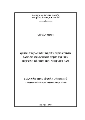 Quản lý dự án đầu tư xây dựng cơ bản bằng ngân sách nhà