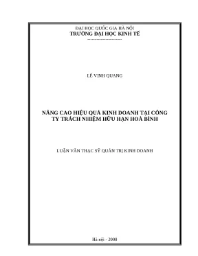 Luận văn: Nâng cao hiệu quả kinh doanh tại công ty Hòa Bình