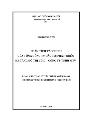 Luận văn thạc sĩ: Phân tích tài chính công ty UDIC
