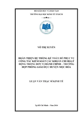 Hoàn thiện hệ thống kế toán cho kiểm toán chi hoạt động