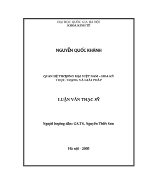 Phát Triển Quan Hệ Thương Mại Việt Nam - Hoa Kỳ: Thực