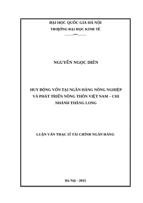 Nghiên cứu Huy động Vốn tại Agribank Thăng Long