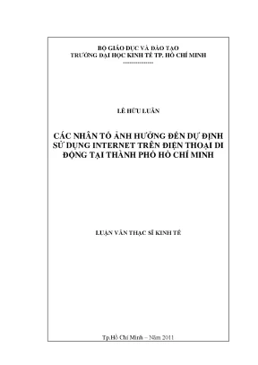 Các Nhân Tố Ảnh Hưởng Đến Dự Định Sử Dụng Internet Trên