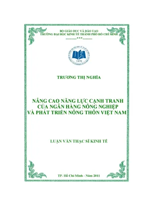 Luận văn thạc sĩ: Nâng cao năng lực cạnh tranh Agribank