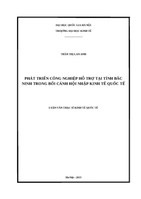 Phát Triển Công Nghiệp Hỗ Trợ Tại Bắc Ninh Trong Bối