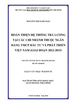 Luận văn hoàn thiện hệ thống trả lương tại BIDV