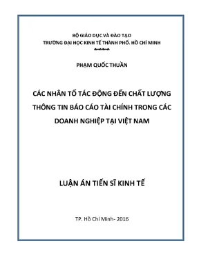 Những Nhân Tố Ảnh Hưởng Đến Chất Lượng Thông Tin Báo Cáo
