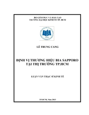 Định Vị Thương Hiệu Bia Sapporo Tại Thị Trường TP.HCM