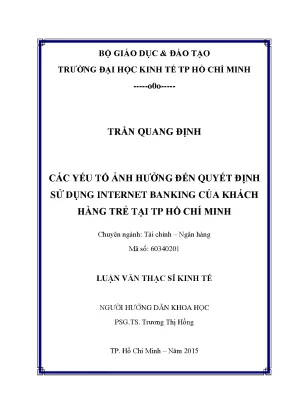 Luận văn Internet Banking: Yếu tố ảnh hưởng khách hàng trẻ