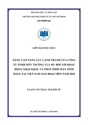 Nâng cao năng lực cạnh tranh của Công ty TNHH MTV TM Ông