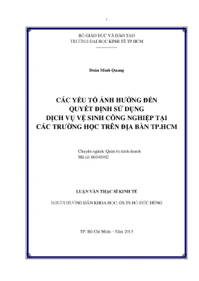 Các yếu tố quyết định sử dụng dịch vụ vệ sinh công