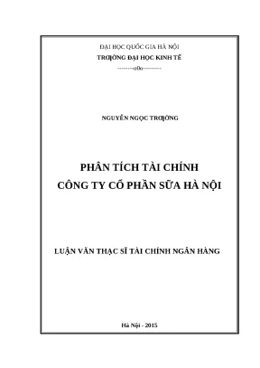 Luận văn: Phân tích tài chính Công ty Sữa Hà Nội (Hanoimilk)