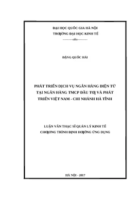Luận văn: Phát triển ngân hàng điện tử tại BIDV Hà Tĩnh