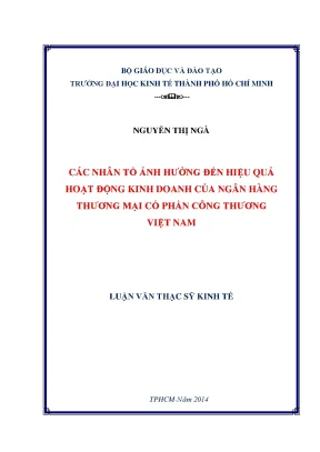 Nhân tố ảnh hưởng hiệu quả kinh doanh Vietinbank