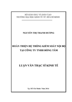 Hoàn thiện hệ thống kiểm soát nội bộ tại Công ty TNHH