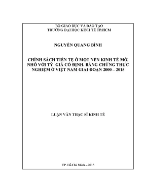Chính sách tiền tệ ở Việt Nam: Nghiên cứu thực nghiệm