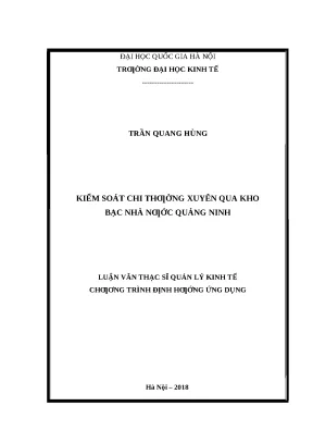 Kiểm Soát Chi Ngân Sách Nhà Nước Qua Kho Bạc Nhà Nước