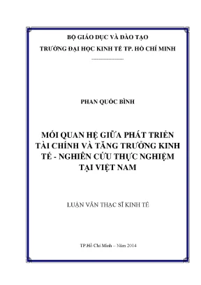 Luận văn: Phát triển tài chính và tăng trưởng kinh tế