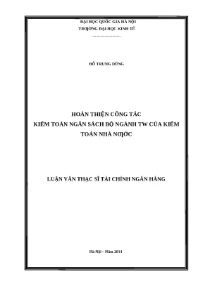 Hoàn thiện kiểm toán ngân sách bộ ngành: Giải pháp và