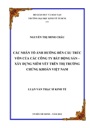 Luận văn cấu trúc vốn công ty BĐS - Xây dựng Việt Nam