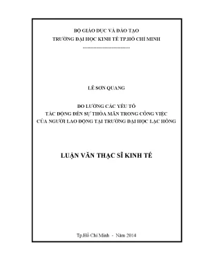 Đo Lường Yếu Tố Tác Động Đến Sự Thỏa Mãn Công Việc Tại