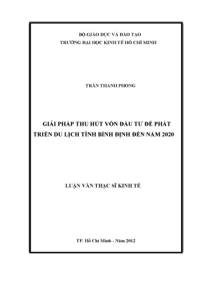 Luận văn: Thu hút vốn đầu tư phát triển du lịch Bình Định