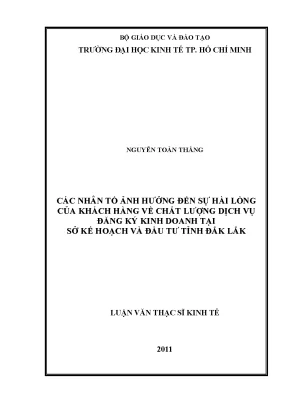 Các yếu tố ảnh hưởng đến sự hài lòng của khách hàng về