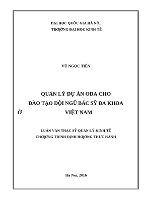 Quản Lý Dự Án ODA Đào Tạo Bác Sỹ Đa Khoa Tại Việt Nam