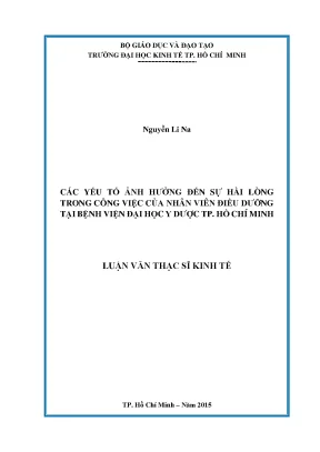 Sự hài lòng của điều dưỡng & các yếu tố ảnh hưởng (LVTS)