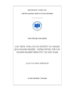 Nghiên cứu cấu trúc vốn và cơ cấu sở hữu ảnh hưởng đến