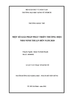 Luận văn phát triển thương hiệu nho Ninh Thuận (UEH)