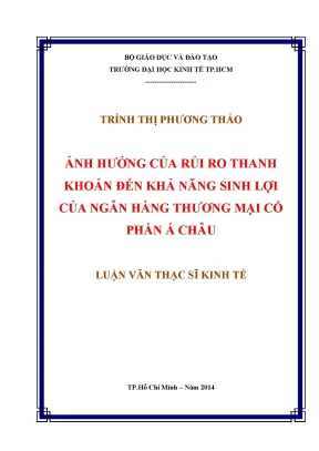 Ảnh Hưởng Của Rủi Ro Thanh Khoản Đến Khả Năng Sinh Lợi