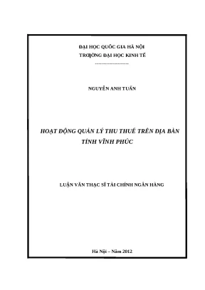Nâng cao hiệu quả quản lý thu thuế tại Vĩnh Phúc