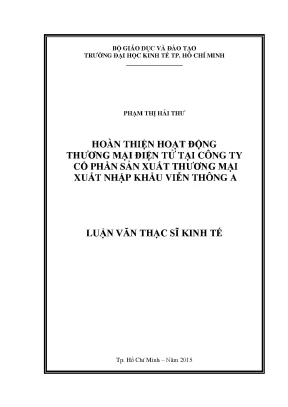 Hoàn thiện thương mại điện tử tại Công ty Viễn Thông A