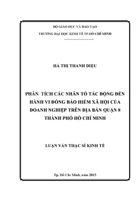 Nhân tố tác động hành vi đóng BHXH của doanh nghiệp