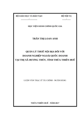Quản lý thuế nội địa cho doanh nghiệp ngoài quốc doanh