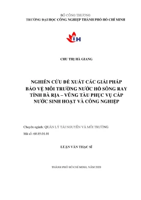 Giải pháp bảo vệ môi trường nước hồ Sông Ray tỉnh Bà Rịa
